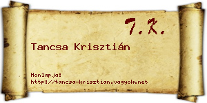 Tancsa Krisztián névjegykártya