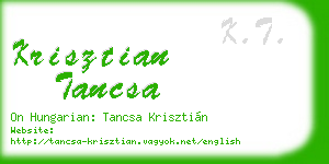 krisztian tancsa business card